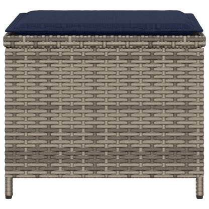 Sgabelli Giardino con Cuscini 4 pz Grigi 40x40x35 cm Polyrattan - homemem39