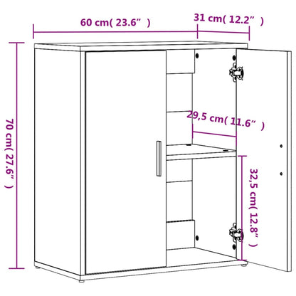 Credenze 2 pz Grigio Cemento 60x31x70 cm in Legno Multistrato - homemem39