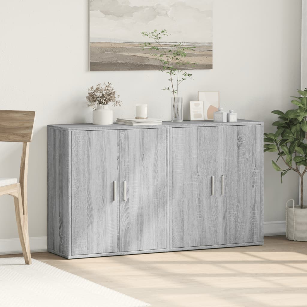 Credenze 2 pz Grigio Sonoma 60x31x70 cm in Legno Multistrato - homemem39