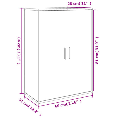 Credenze 2 pz Nere 60x31x84 cm in Legno Multistrato - homemem39