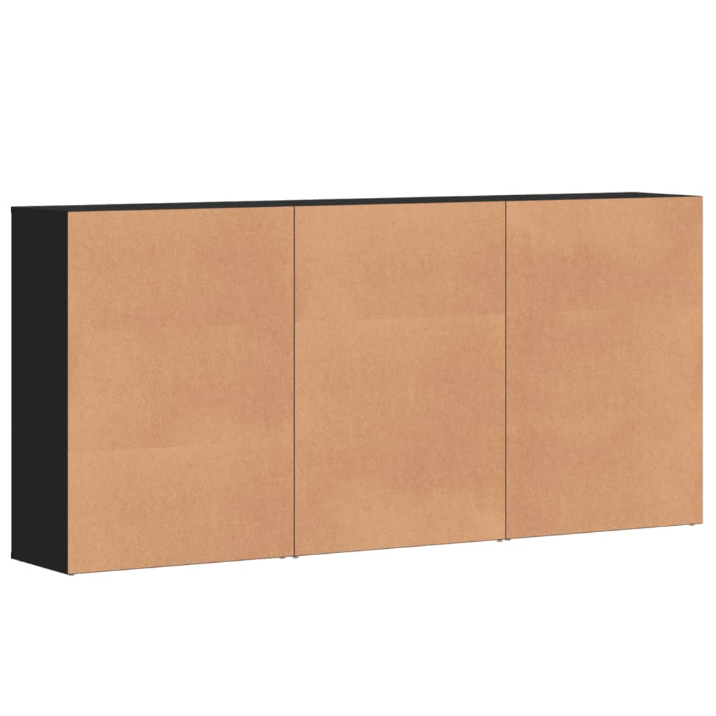 Credenze 3 pz Nere 60x31x84 cm in Legno Multistrato - homemem39