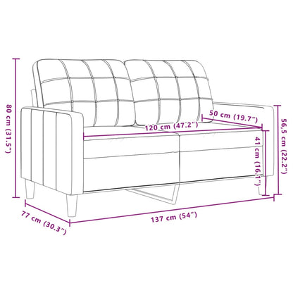 Divano a 2 Posti marrone 120 cm in Velluto - homemem39