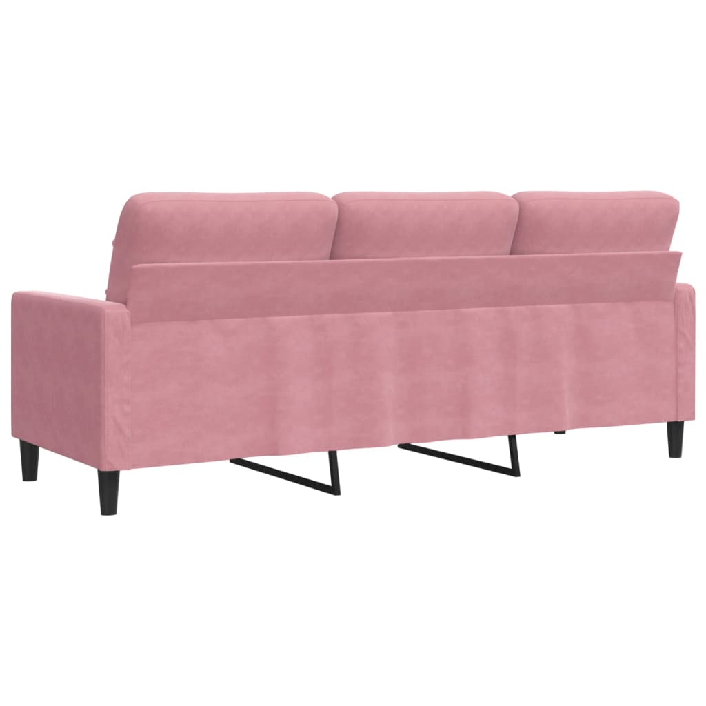 Divano a 3 Posti rosa 180 cm in Velluto - homemem39