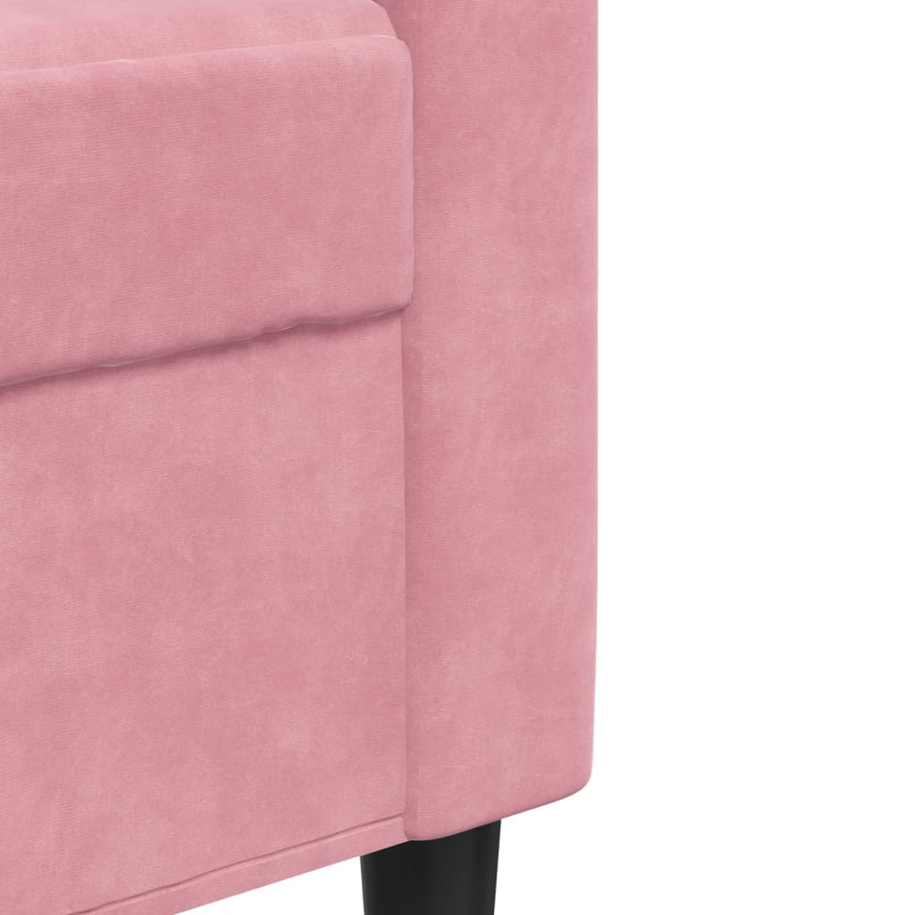 Divano a 3 Posti rosa 180 cm in Velluto - homemem39