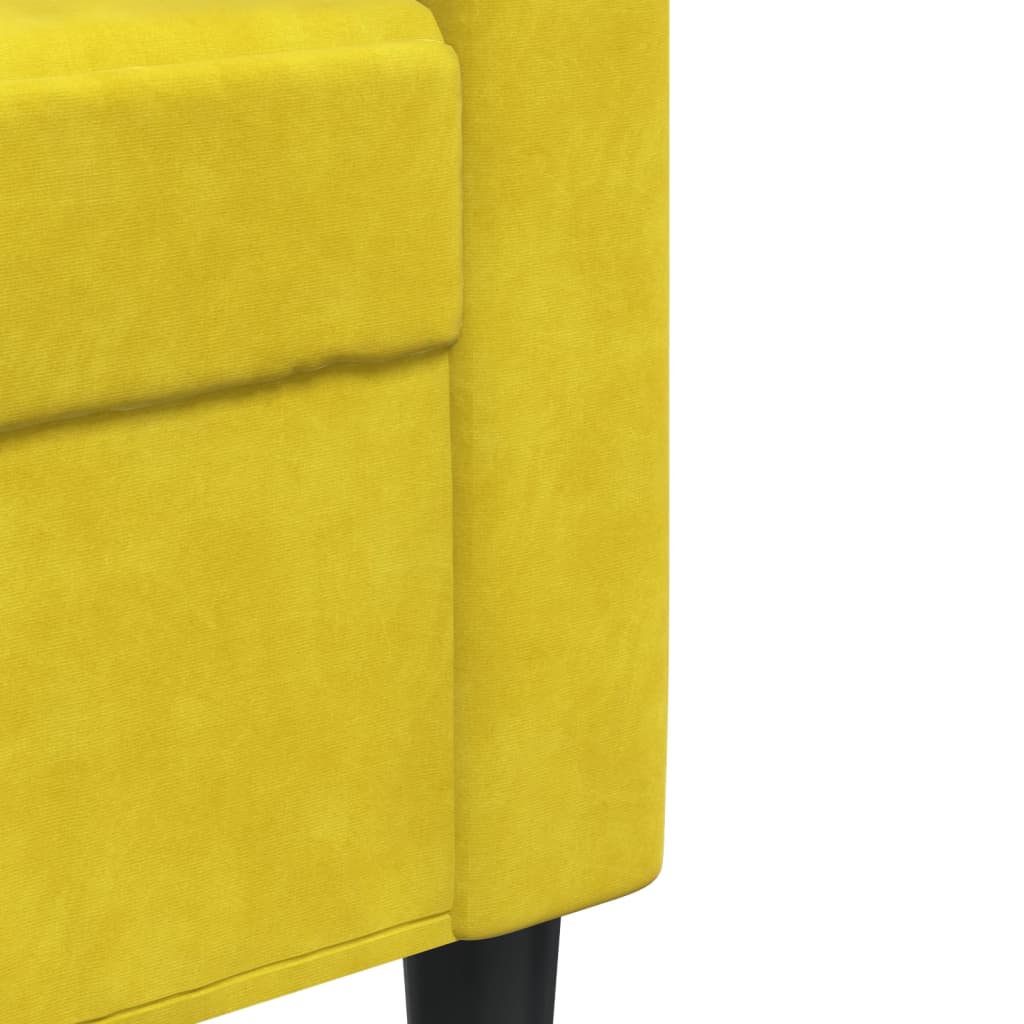 Set di Divani 3 pz con Cuscini giallo in Velluto - homemem39