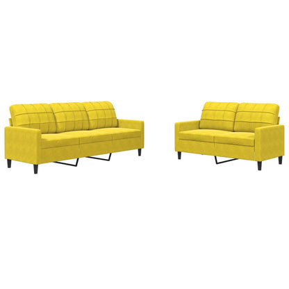 Set di Divani 2 pz con Cuscini giallo in Velluto - homemem39