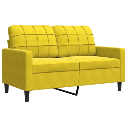 Set di Divani 2 pz con Cuscini giallo in Velluto - homemem39