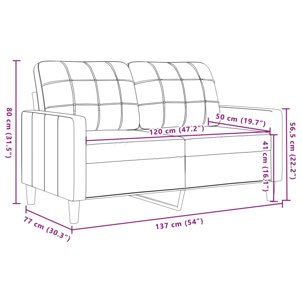 Set di Divani 2 pz con Cuscini e Rinforzi rosa in Velluto - homemem39