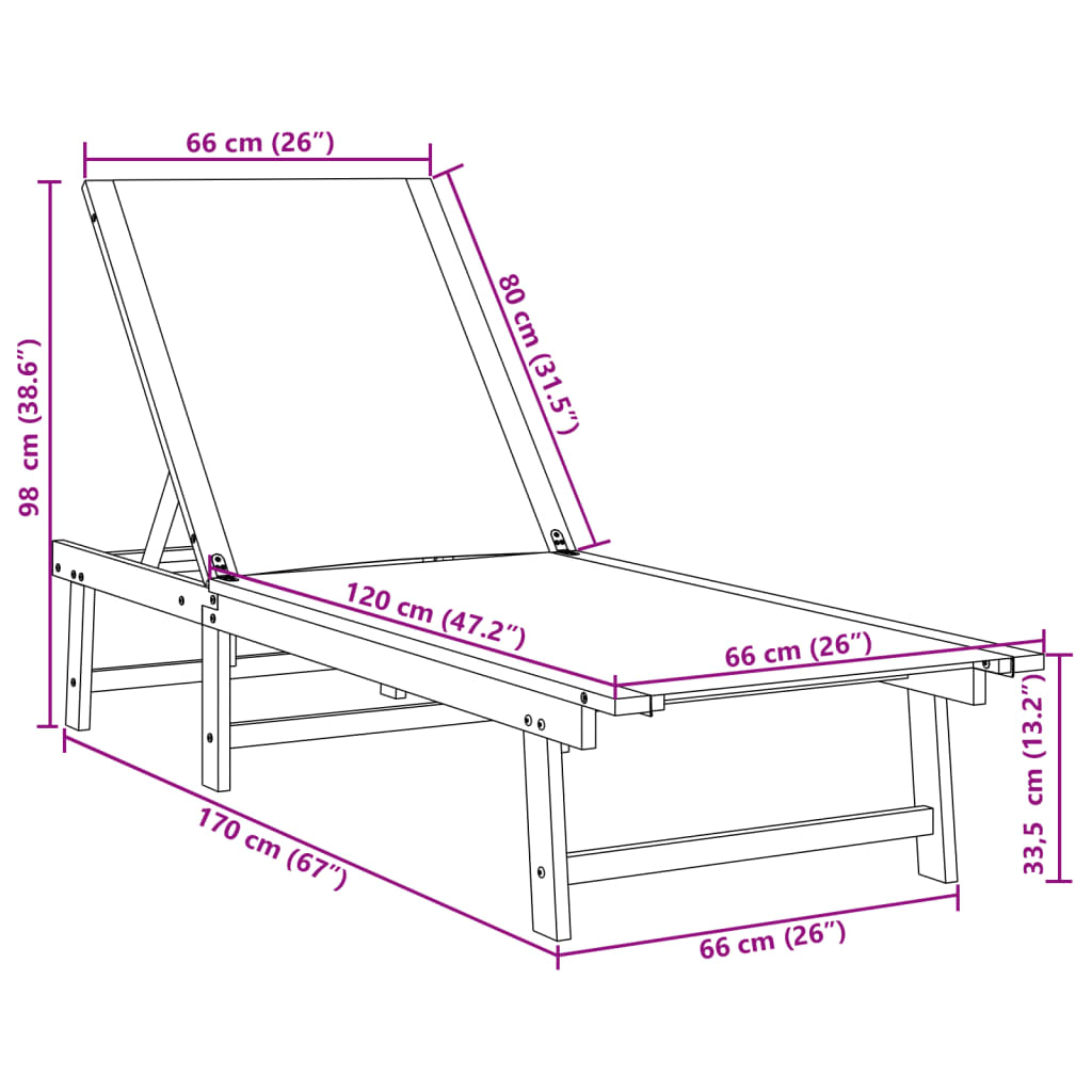 Lettini Prendisole 2 pz Blu Legno Massello Acacia e Textilene