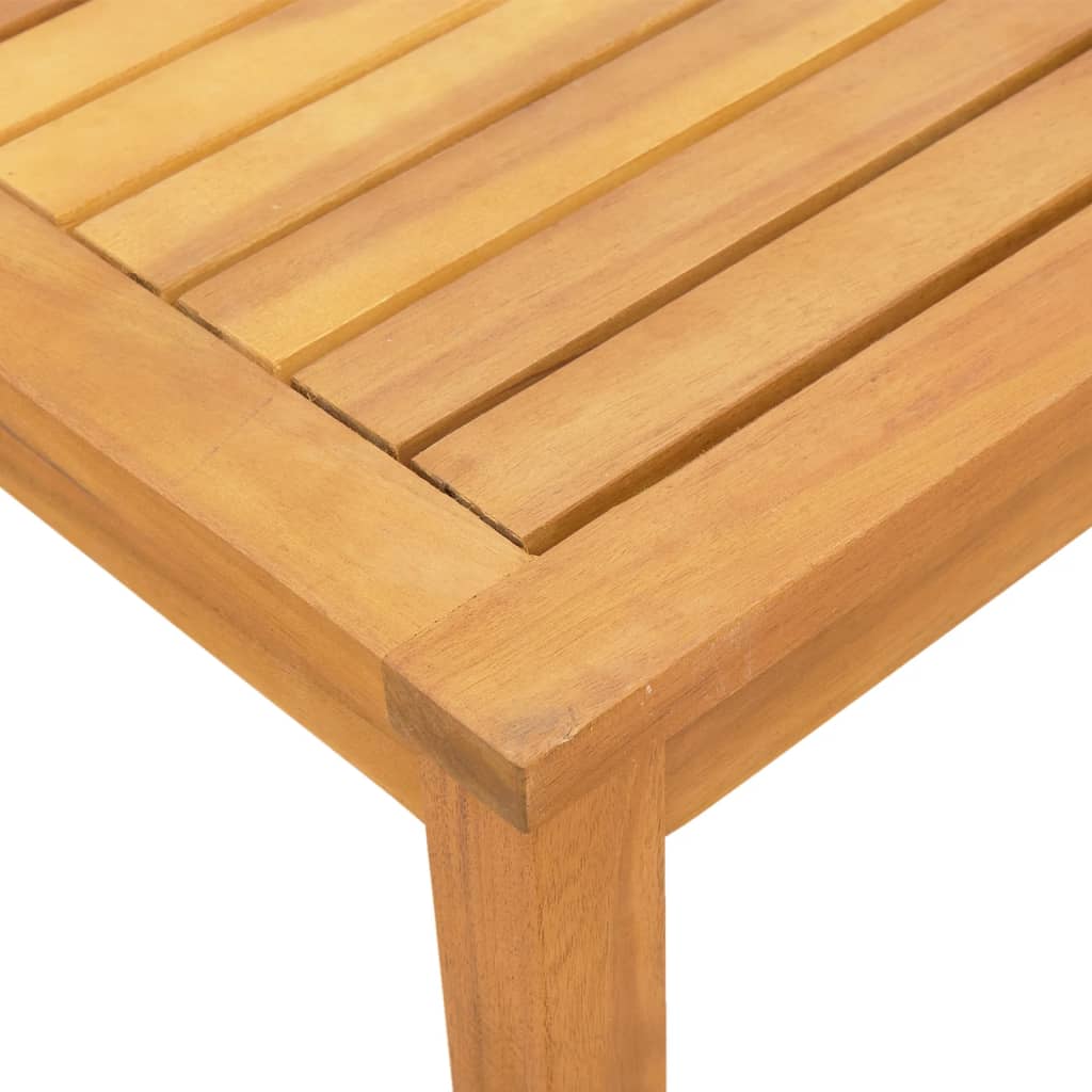 Lettini Prendisole 2 pz e Tavolo Crema Legno Acacia e Textilene