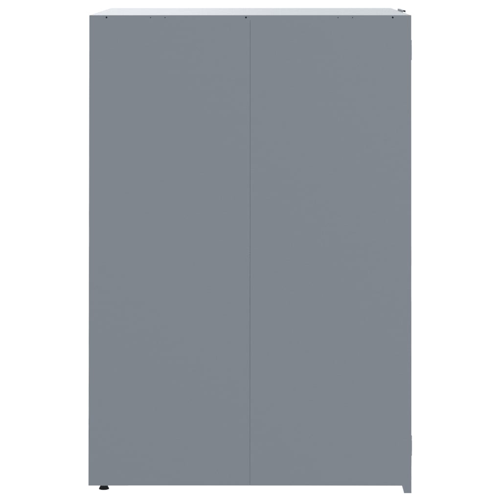 Copribidone con Ruote per 2 Bidoni Grigio 138x79x117cm Acciaio - homemem39