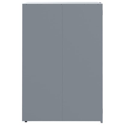 Copribidone con Ruote per 2 Bidoni Grigio 138x79x117cm Acciaio - homemem39