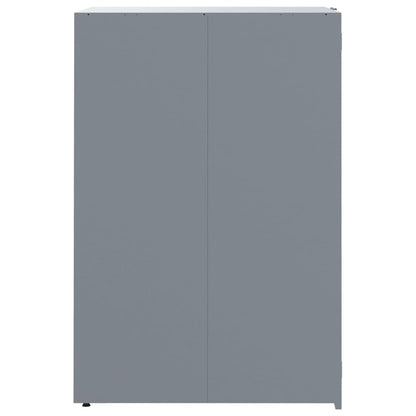 Copribidone con Ruote per 5 Bidoni Grigio 345x79x117cm Acciaio - homemem39