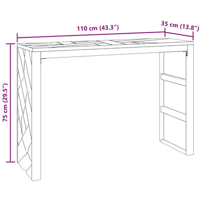 Tavolo Consolle 110x35x75 cm in Legno Massello di Teak - homemem39