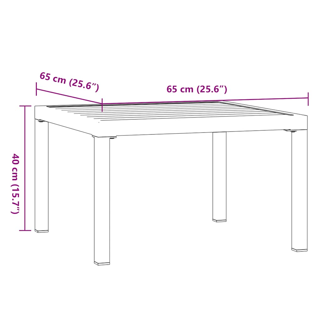 Tavolino da Salotto da Giardino 65x65x40 cm in Alluminio - homemem39