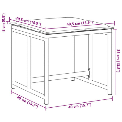 Sgabelli Giardino con Cuscini 4 pz Bianchi Acciaio e Textilene - homemem39