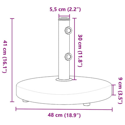 Base per Ombrellone per Pali Ø32/38/48 mm 25 kg Rotonda