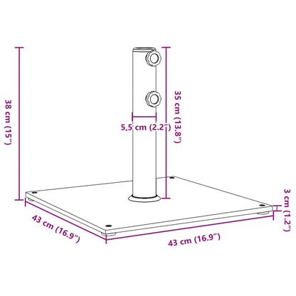 Base per Ombrellone per Pali Ø32/38/48 mm 17 kg Quadrata - homemem39