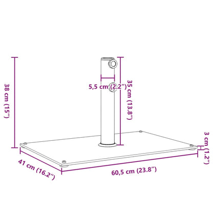 Base per Ombrellone per Pali Ø32/38/48 mm 15 kg Rettangolare - homemem39