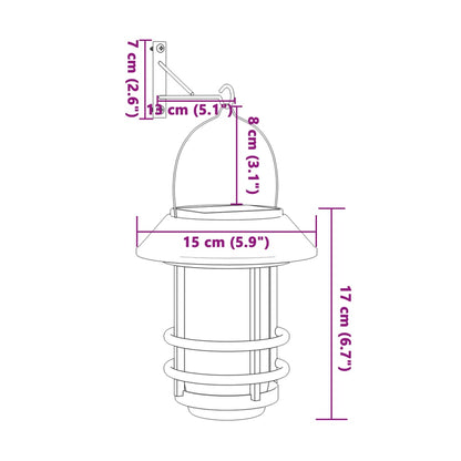 Lanterne Solari da Parete per Esterni 4 pz Bianche