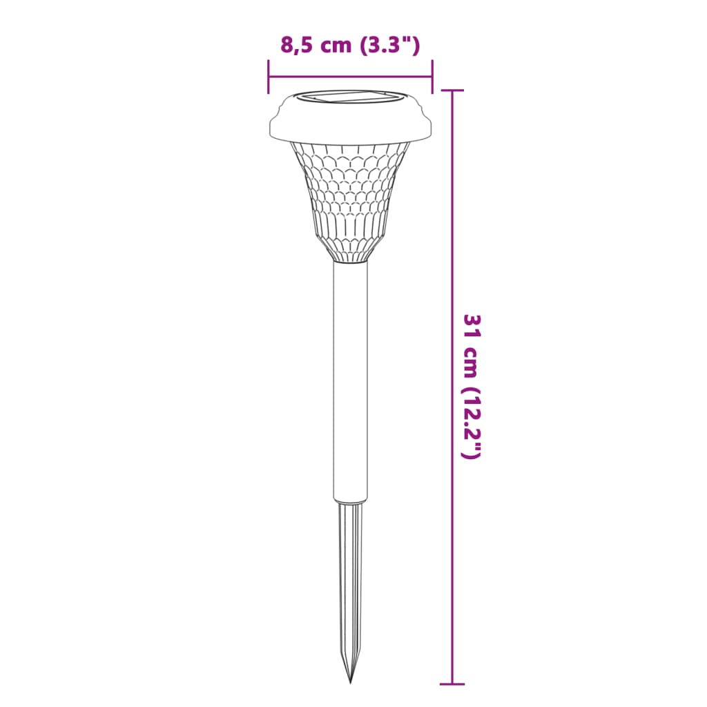 Luci Solari per Percorsi con Picchetti 12 pz Bianche