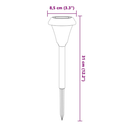 Luci Solari per Percorsi con Picchetti 12 pz Bianche - homemem39