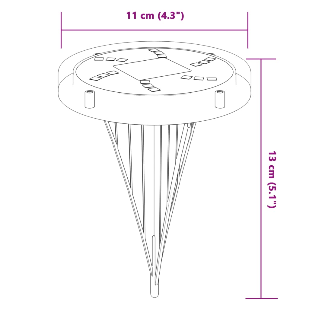 Luci Solari da Terra con Picchetti da Esterno 4pz Bianco Caldo