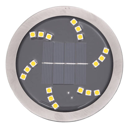 Luci Solari da Terra con Picchetti da Esterno 4pz Bianco Caldo - homemem39