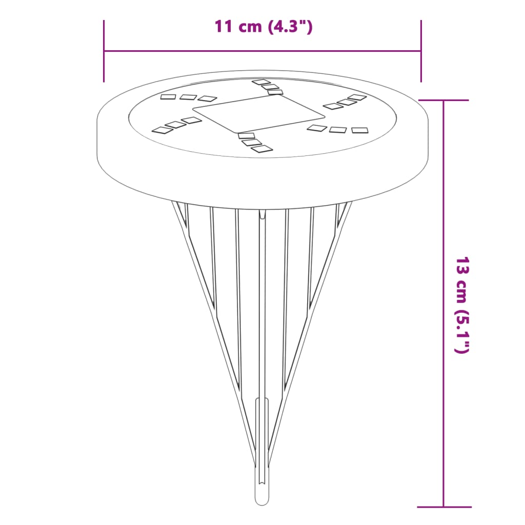 Luci Solari da Terra con Picchetti da Esterno 4pz Bianco Caldo - homemem39