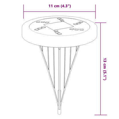 Luci Solari da Terra con Picchetti da Esterno 4pz Bianco Caldo