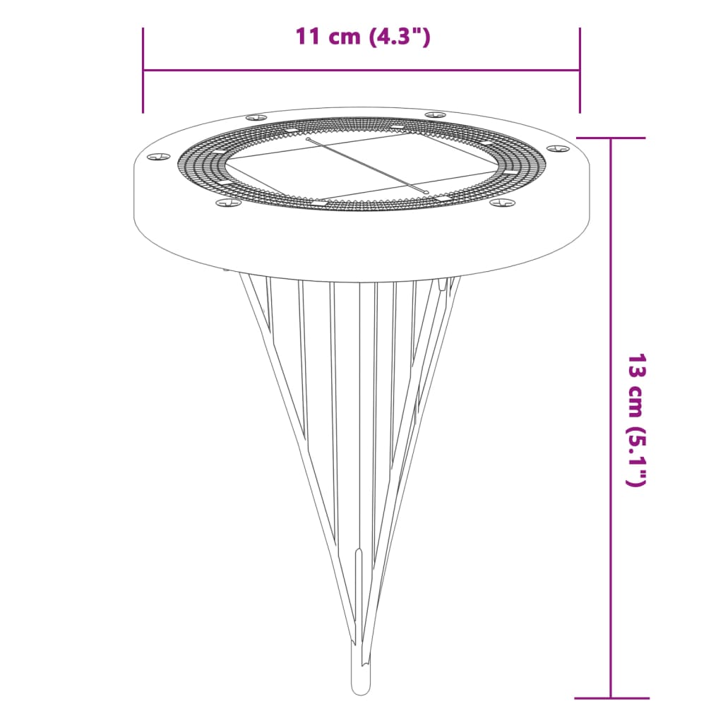 Luci Solari da Terra con Picchetti da Esterno 4pz Bianco Caldo