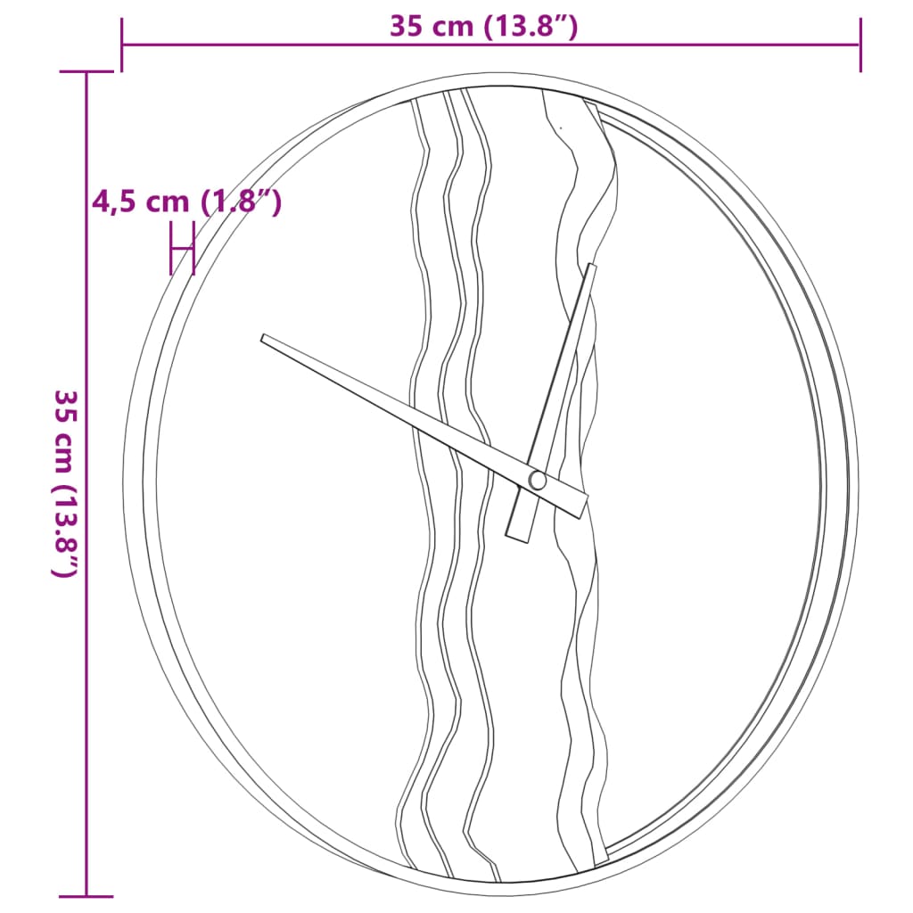 Orologio a Parete Marrone Ø35 cm in Ferro e Legno di Quercia - homemem39