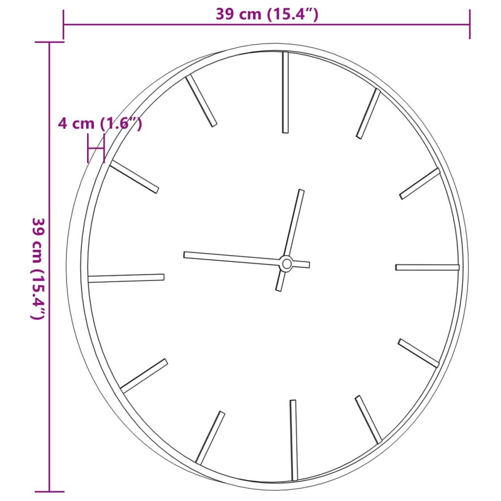 Orologio a Parete Marrone Ø39 cm in Ferro e Legno Multistrato - homemem39