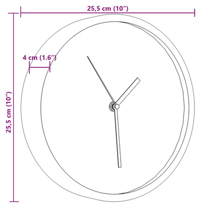 Orologio da Parete Rosa Ø25,5 cm Polistirene e Vetro - homemem39