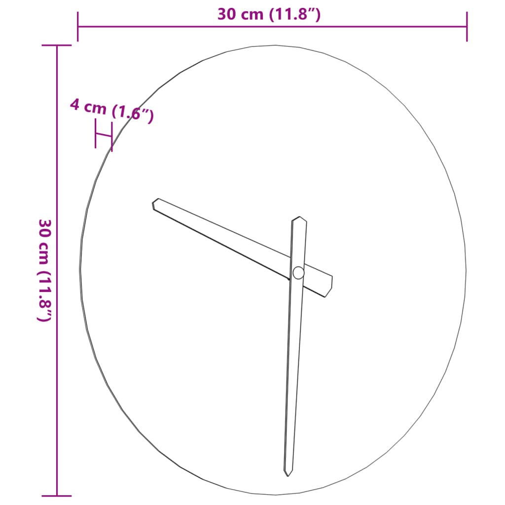 Orologio a Parete con Ore e Lancette Luminose Giallo Ø30 cm - homemem39