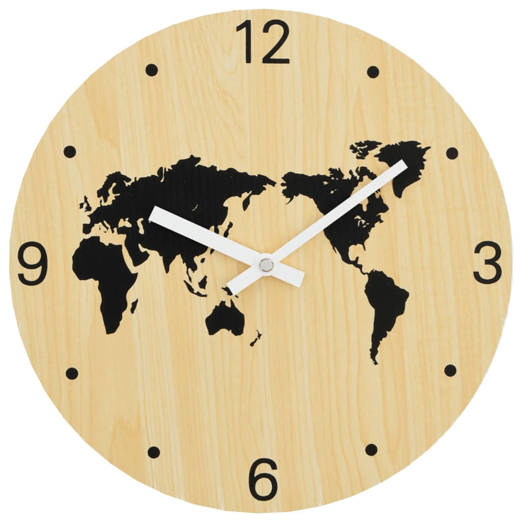 Orologio a Parete Giallo e Nero Ø30 cm in Legno Multistrato - homemem39