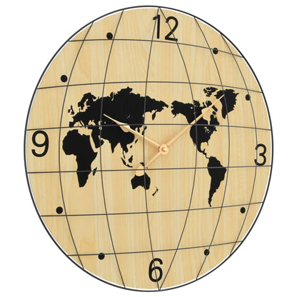 Orologio a Parete Giallo e Nero Ø50 cm in Legno Multistrato - homemem39