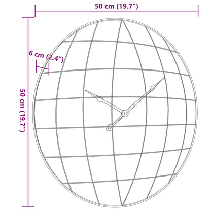 Orologio a Parete Giallo e Nero Ø50 cm in Legno Multistrato - homemem39