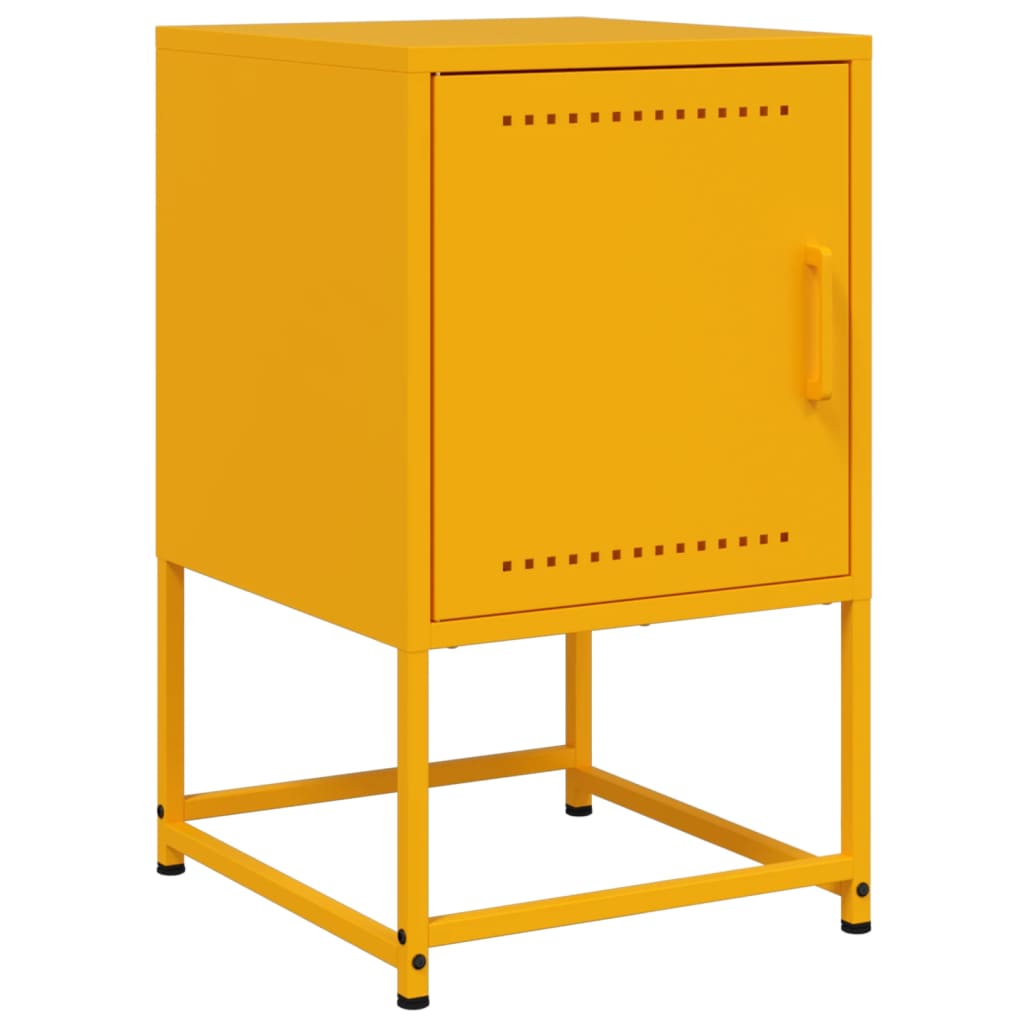 Comodini 2 pz Giallo Senape 36x39x60,5 cm in Acciaio