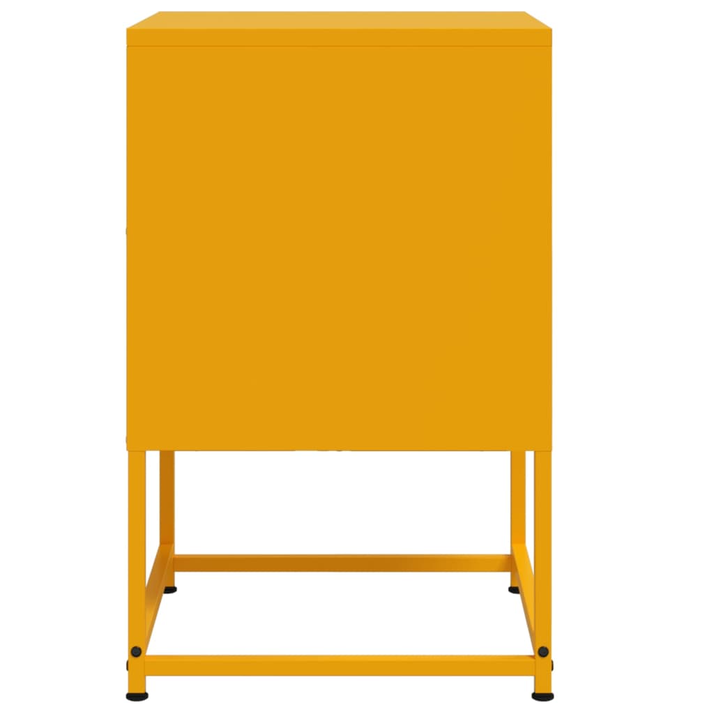 Comodini 2 pz Giallo Senape 36x39x60,5 cm in Acciaio