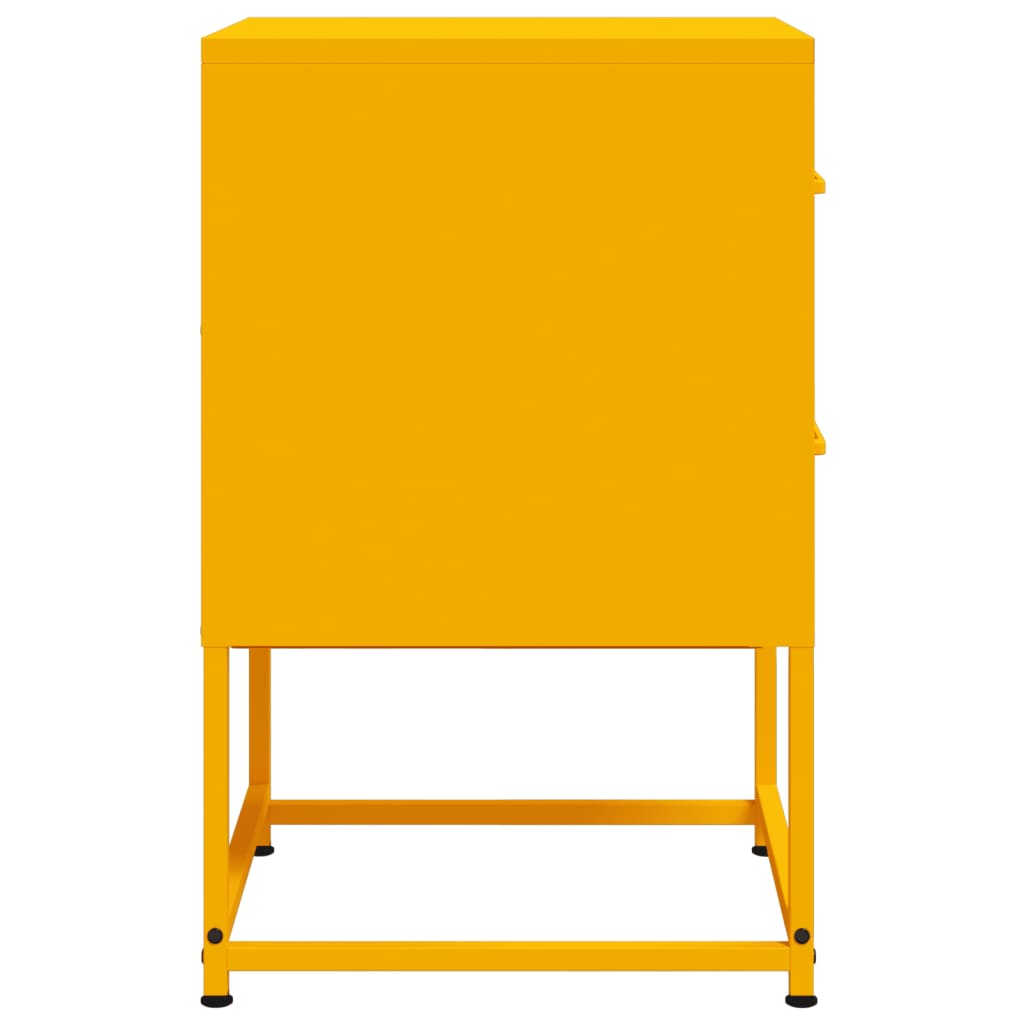 Comodini 2 pz Giallo Senape 36x39x60,5 cm in Acciaio