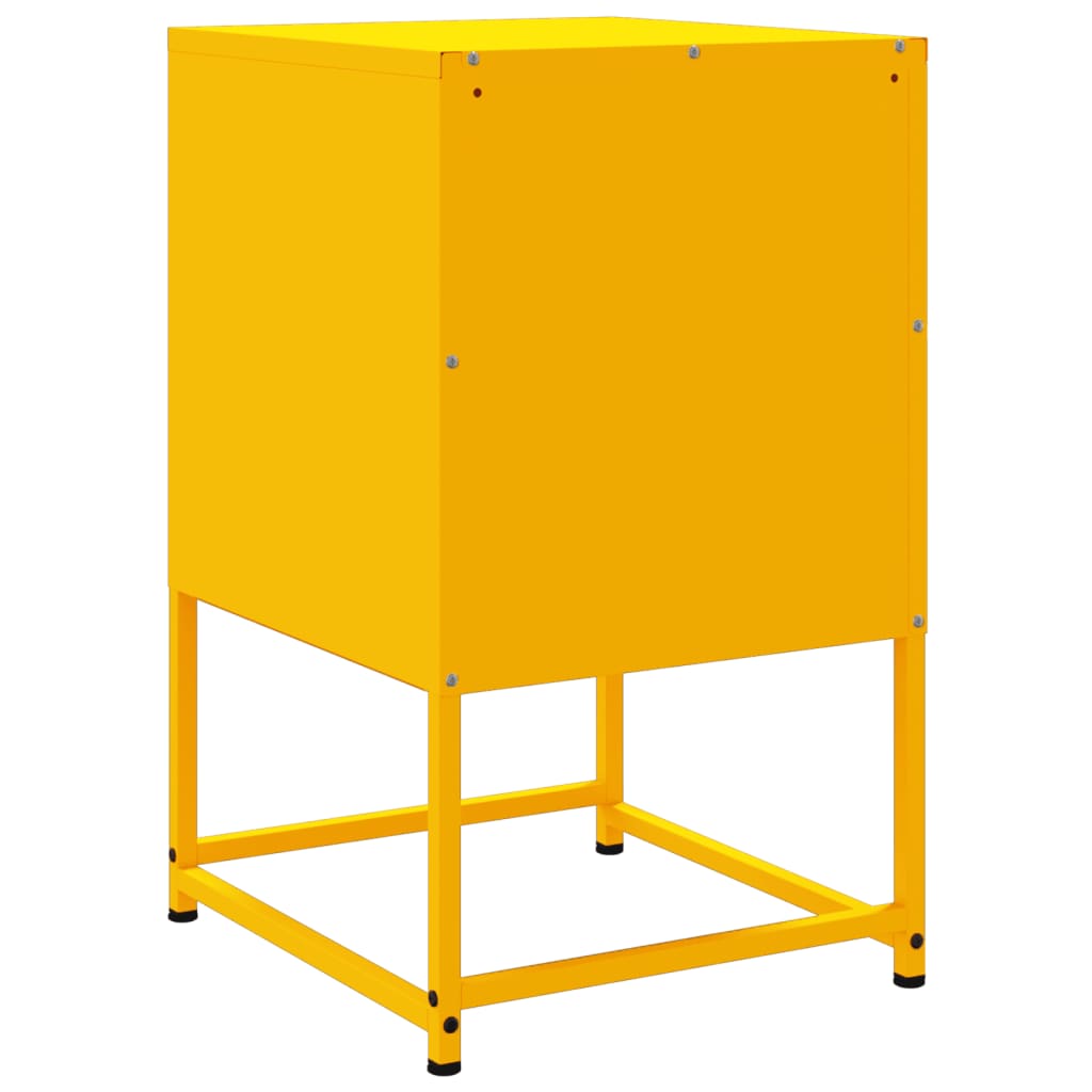 Comodini 2 pz Giallo Senape 36x39x60,5 cm in Acciaio