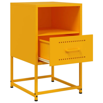 Comodini 2 pz Giallo Senape 36x39x60,5 cm in Acciaio