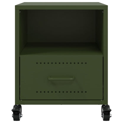 Comodini 2 pz Verde Oliva 36x39x43,5 cm in Acciaio