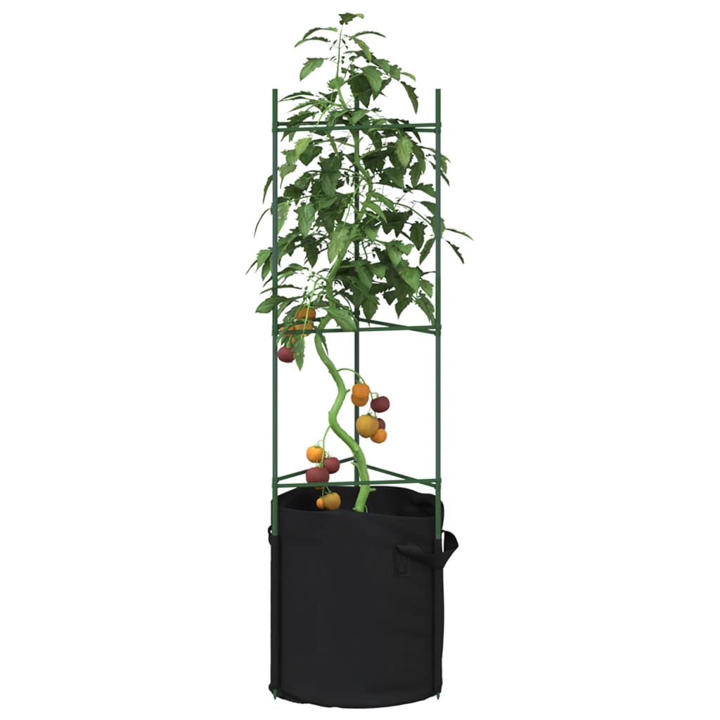 Sostegno Pomodori con Sacchetto Piante 2pz 116 cm Acciaio e PP - homemem39