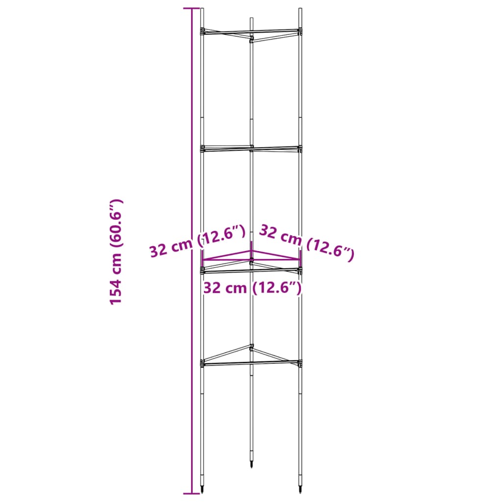 Sostegno per Pomodori 2pz 154 cm in Acciaio e PP - homemem39