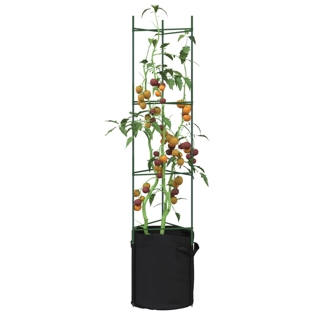 Sostegno Pomodori con Sacchetto Piante 2pz 154 cm Acciaio e PP - homemem39