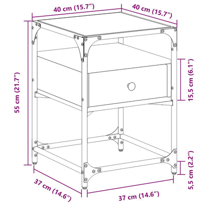 Comodino Grigio Sonoma 40x40x55 cm in Legno Multistrato