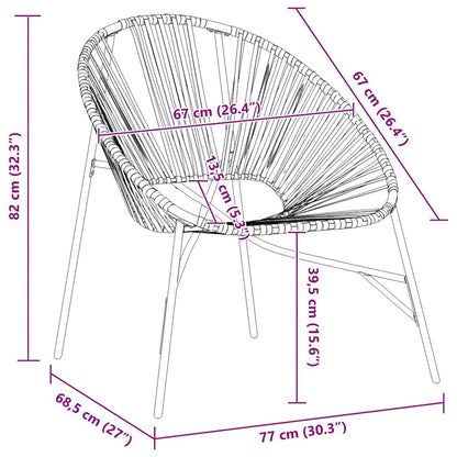 Sedia da Uovo da Giardino in Polyrattan Nero