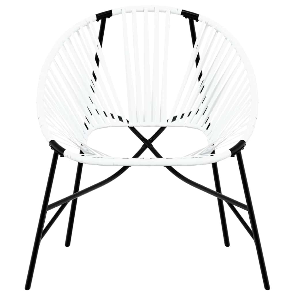 Sedia da Uovo da Giardino in Polyrattan Nero e Bianco - homemem39